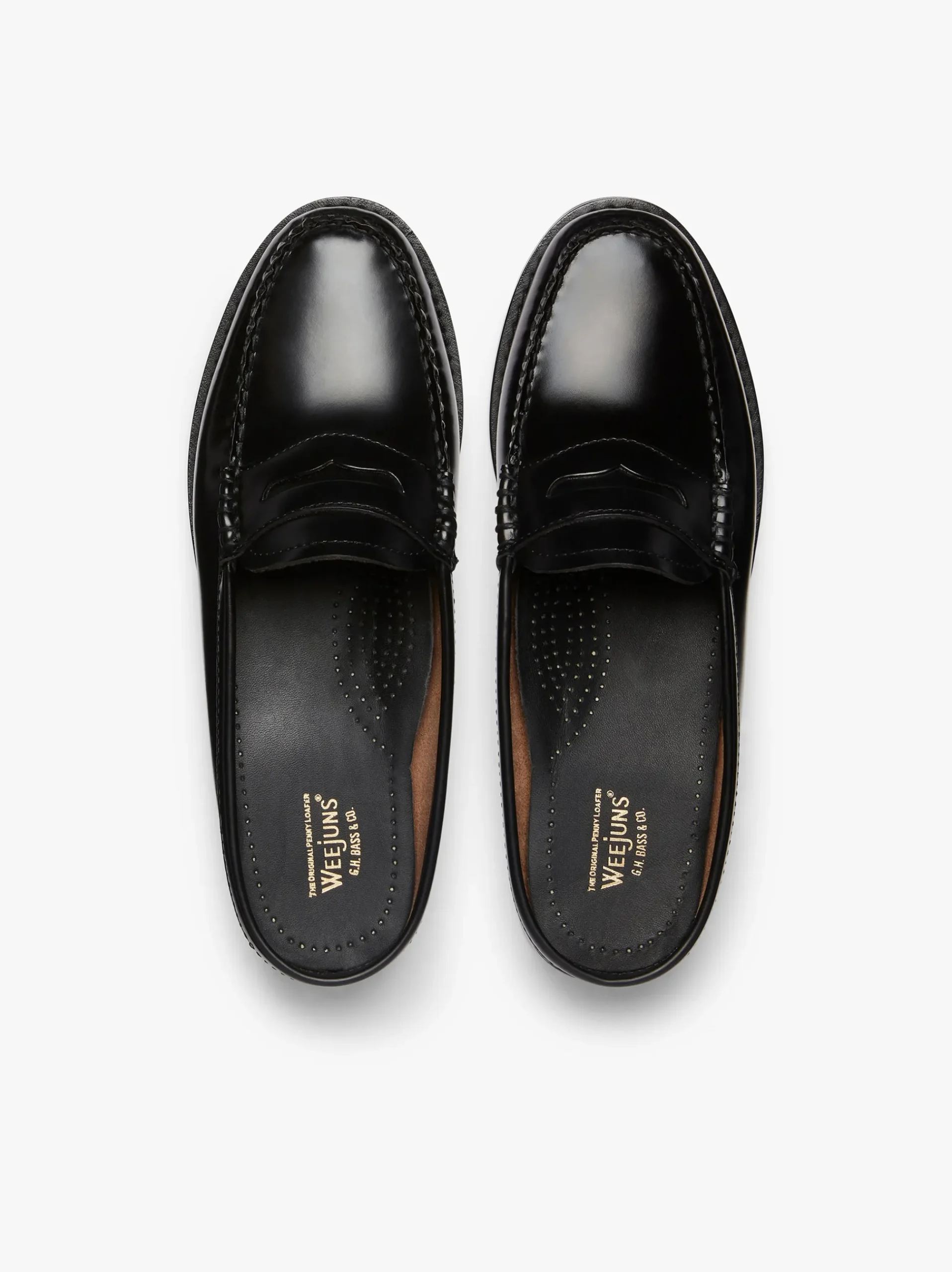 G.H.BASS Weejuns Penny Slides Leather Black