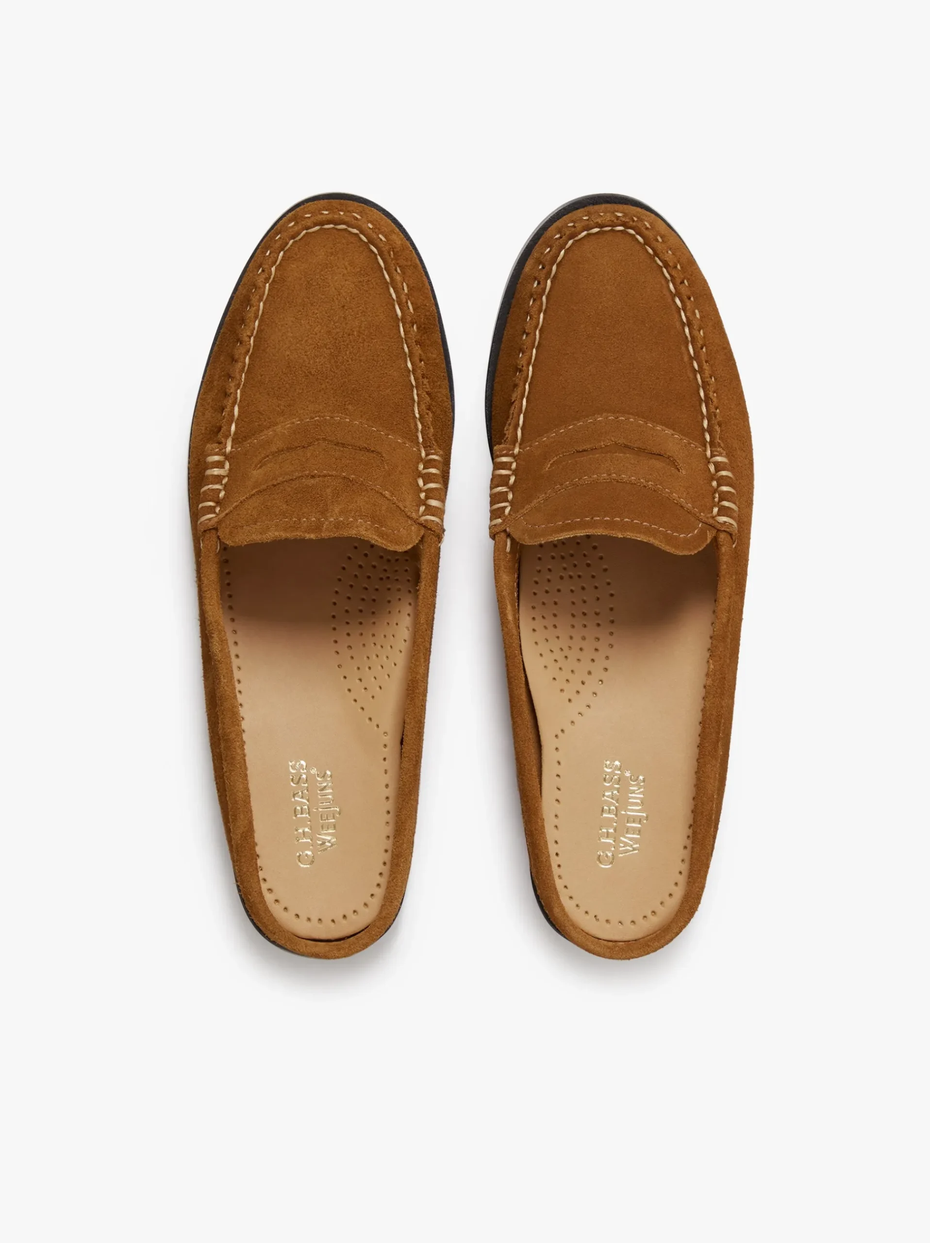 Clearance G.H.BASS Weejuns Penny Slides suede Mid Brown
