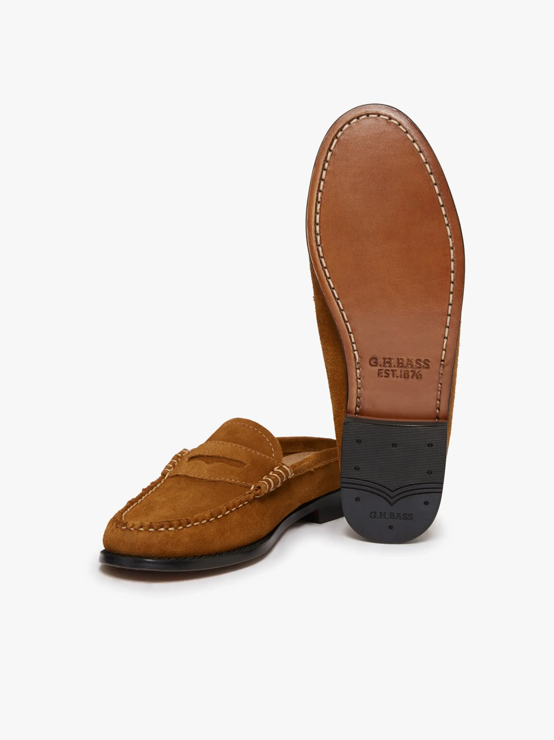 Clearance G.H.BASS Weejuns Penny Slides suede Mid Brown