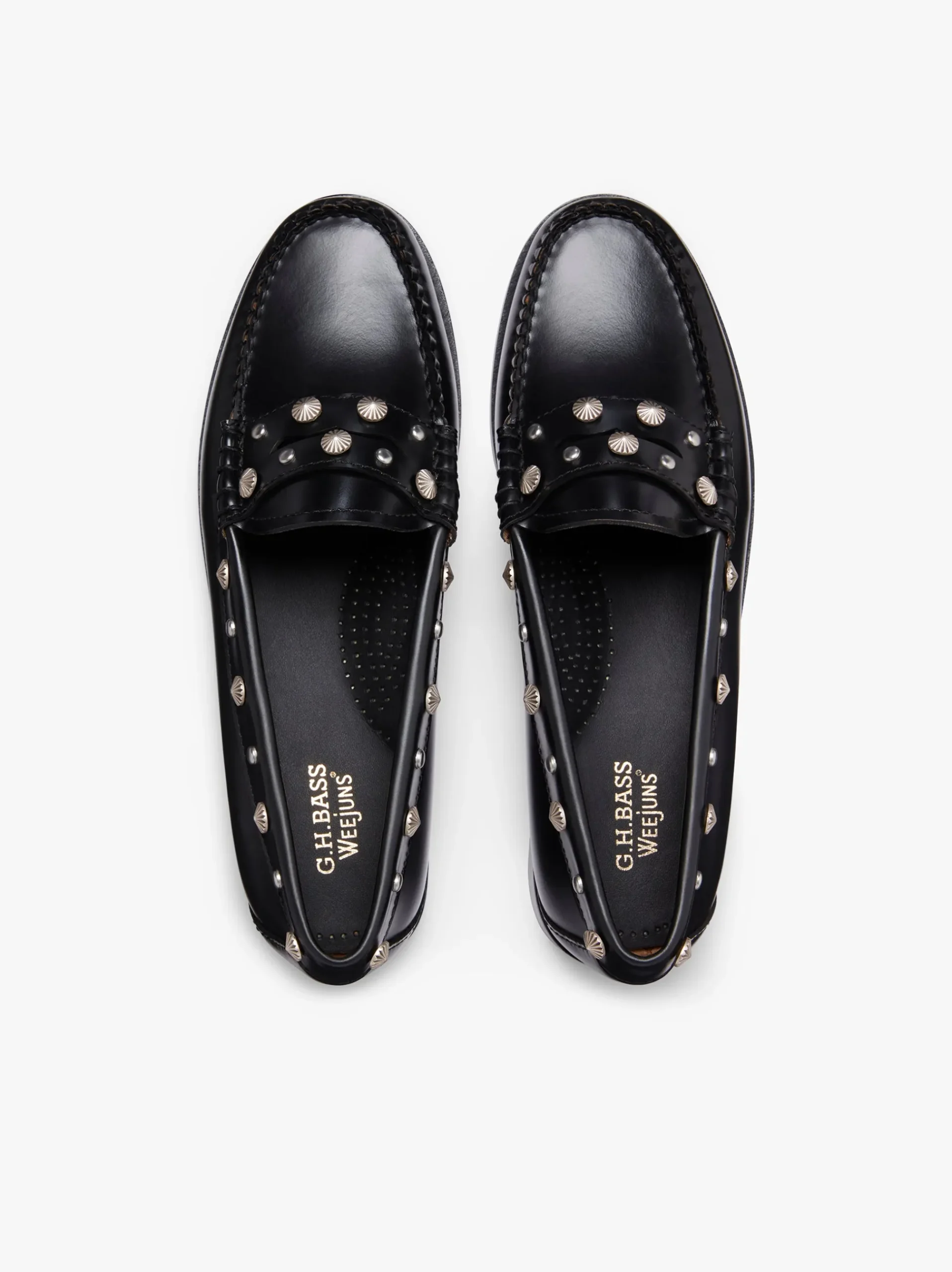 Clearance G.H.BASS Weejuns Penny Stud Loafers Leather Black