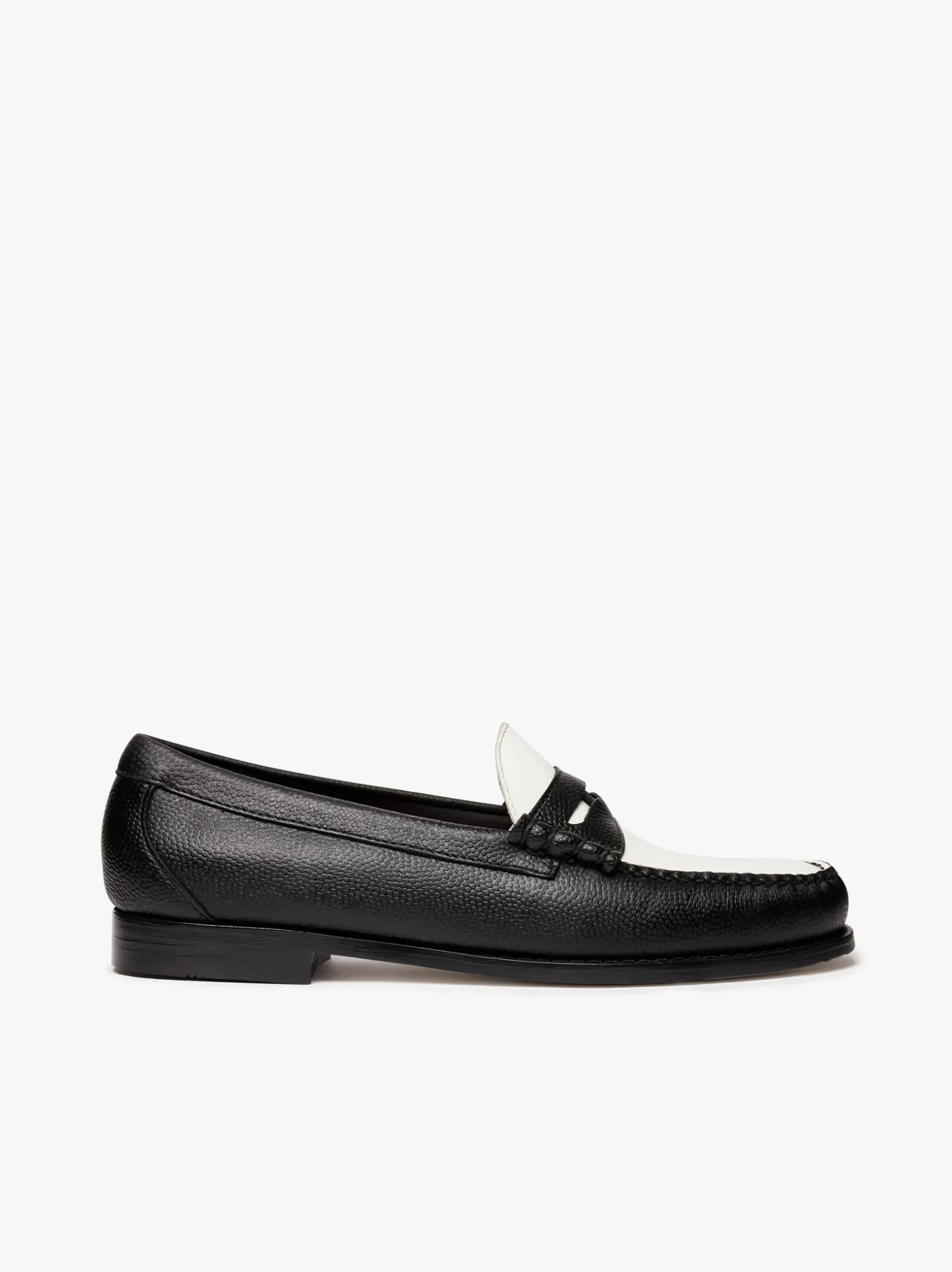 Clearance G.H.BASS Weejuns Reigning Champ Larson Penny Loafers Black and white leather Black & White