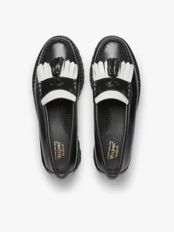 Sale G.H.BASS Weejuns 90s Esther Kiltie Tassel Loafers Leather Black & White