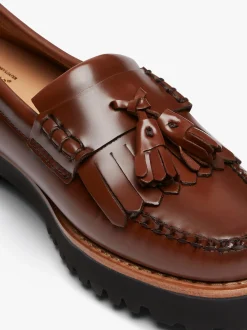 Outlet G.H.BASS Weejuns 90s Esther Kiltie Tassel Loafers Leather Cognac