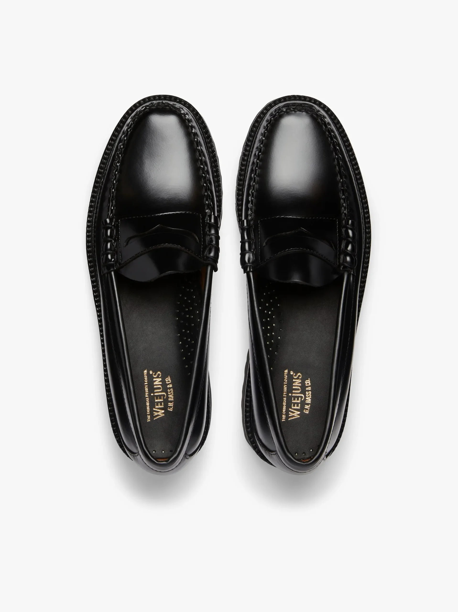 New G.H.BASS Weejuns 90s Larson Penny Loafers Leather Black