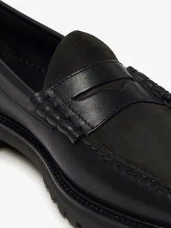 New G.H.BASS Weejuns 90s Larson Penny Loafers Leather Black
