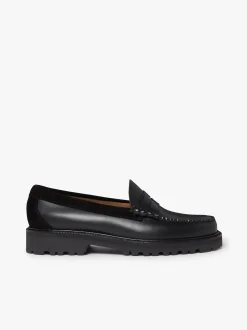 Discount G.H.BASS Weejuns 90's Larson Penny Loafers Black Leather & Suede