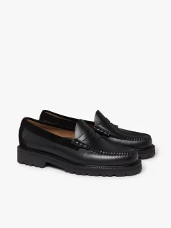 Discount G.H.BASS Weejuns 90's Larson Penny Loafers Black Leather & Suede