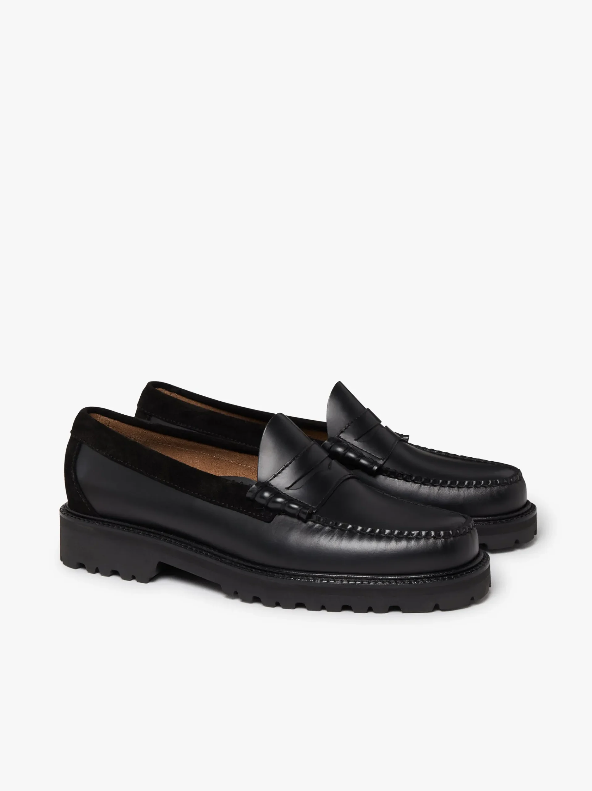 Discount G.H.BASS Weejuns 90's Larson Penny Loafers Black Leather & Suede