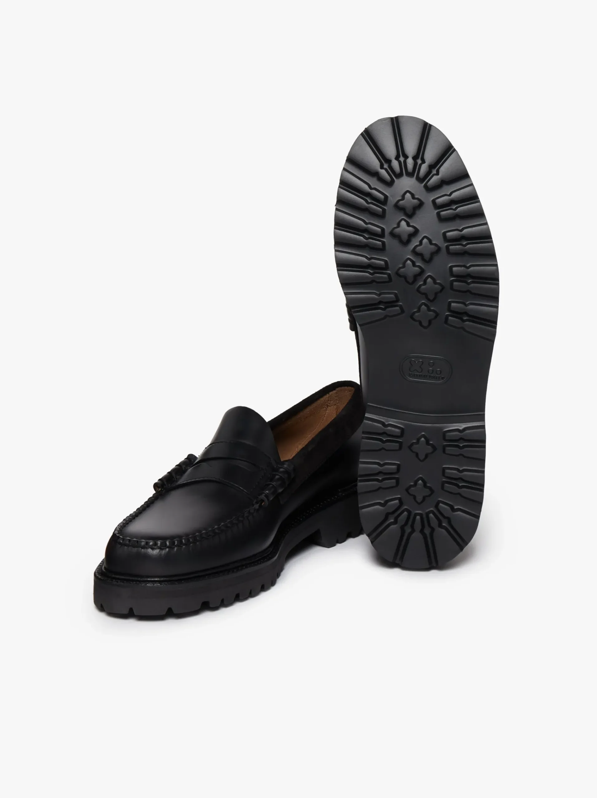 Discount G.H.BASS Weejuns 90's Larson Penny Loafers Black Leather & Suede