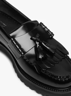 New G.H.BASS Weejuns 90s Layton II Kiltie Loafers Leather Black