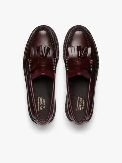 New G.H.BASS Weejuns 90s Layton II Kiltie Loafers Leather Wine