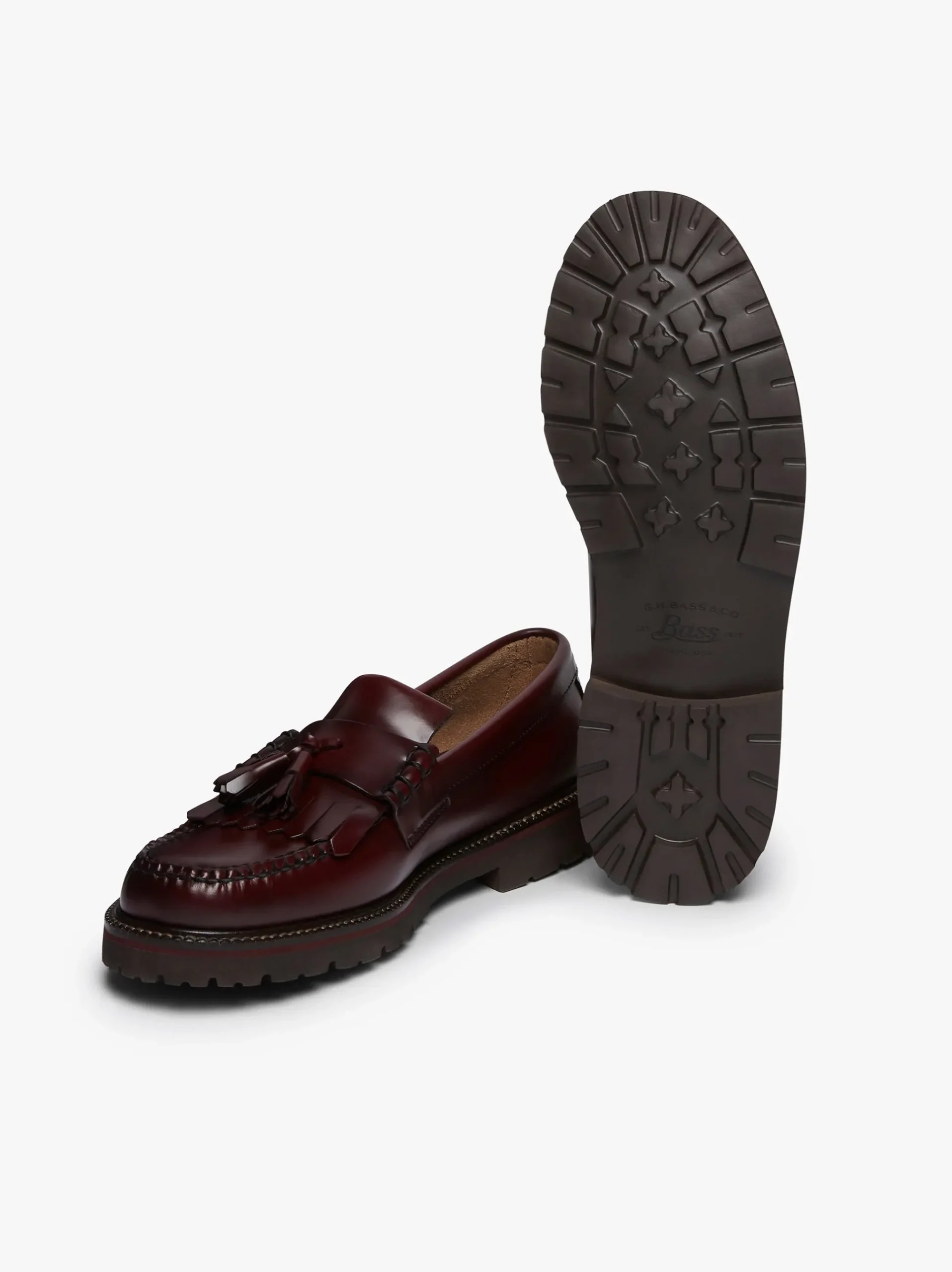New G.H.BASS Weejuns 90s Layton II Kiltie Loafers Leather Wine