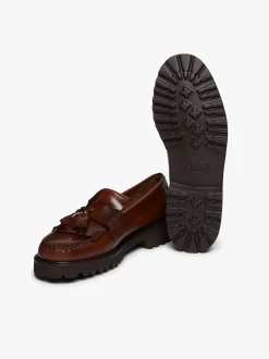 Discount G.H.BASS Weejuns 90s Layton II Kiltie Loafers Leather Brown