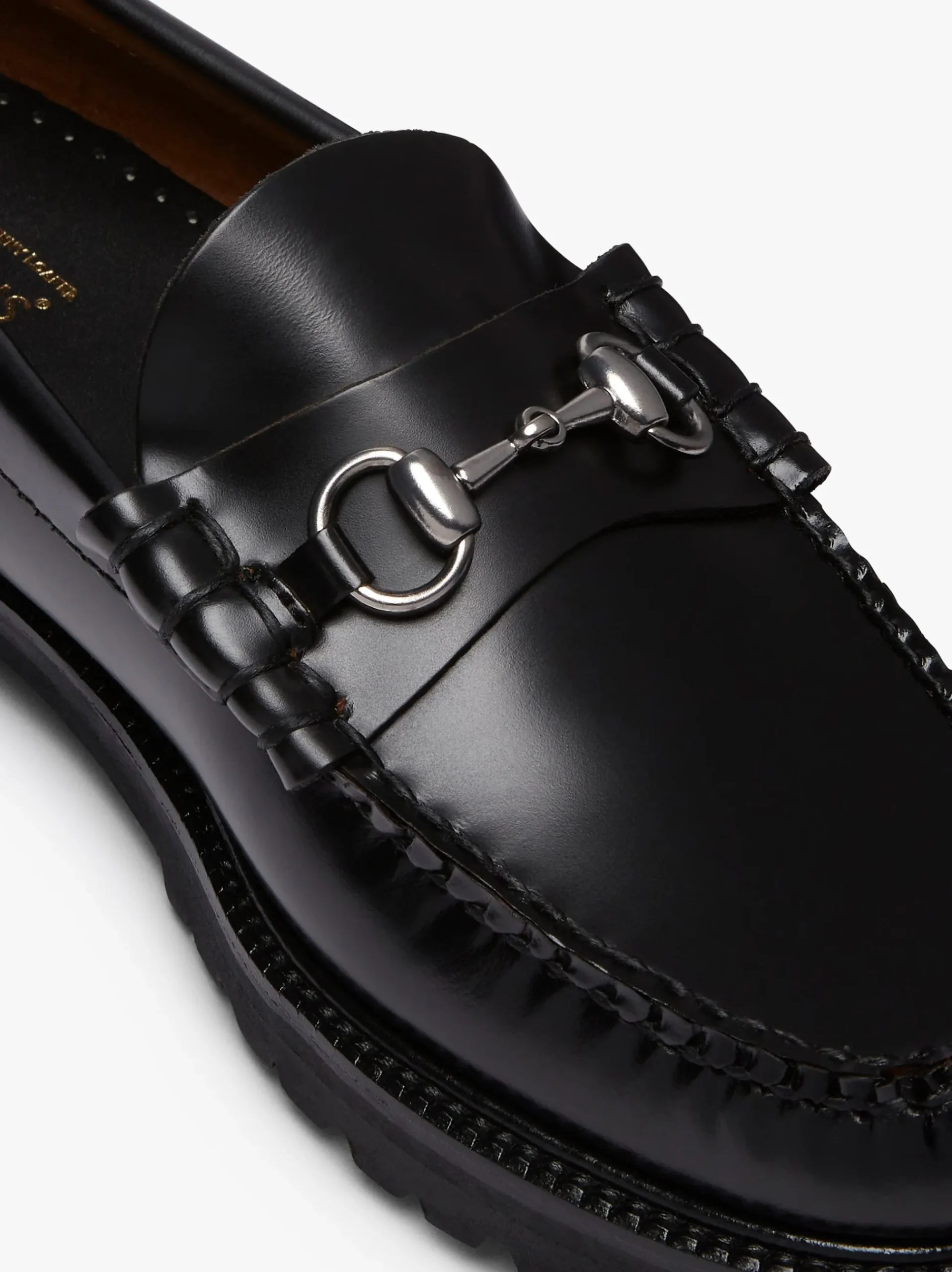 G.H.BASS Weejuns 90s Lincoln Horsebit Loafers Black Leather
