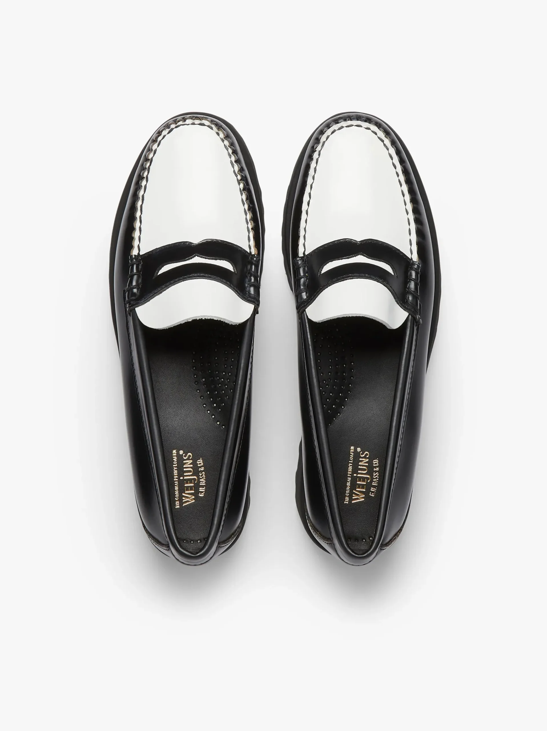 Sale G.H.BASS Weejuns 90s Penny Loafers Leather Black & White