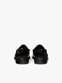 Sale G.H.BASS Weejuns Slingback Penny Loafers Leather Black
