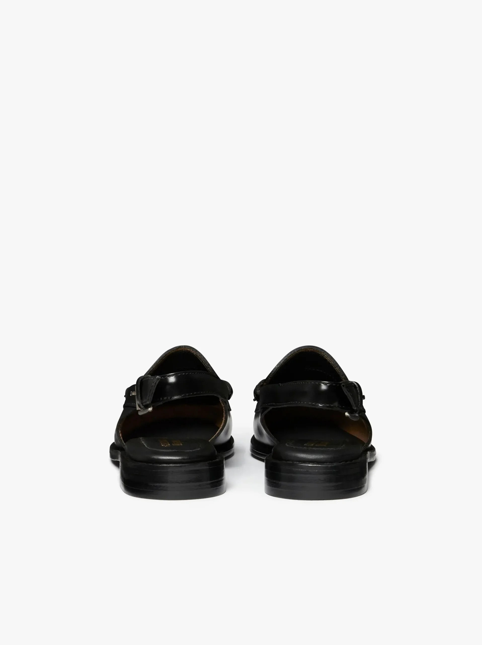 Sale G.H.BASS Weejuns Slingback Penny Loafers Leather Black