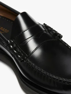 Discount G.H.BASS Weejuns Step Larson Penny Loafers Leather Black