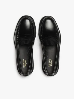 Discount G.H.BASS Weejuns Step Larson Penny Loafers Leather Black