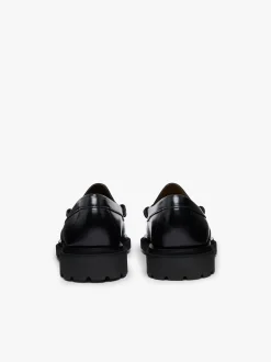 New G.H.BASS Weejuns Step-Lug Larson Penny Loafers Leather Black
