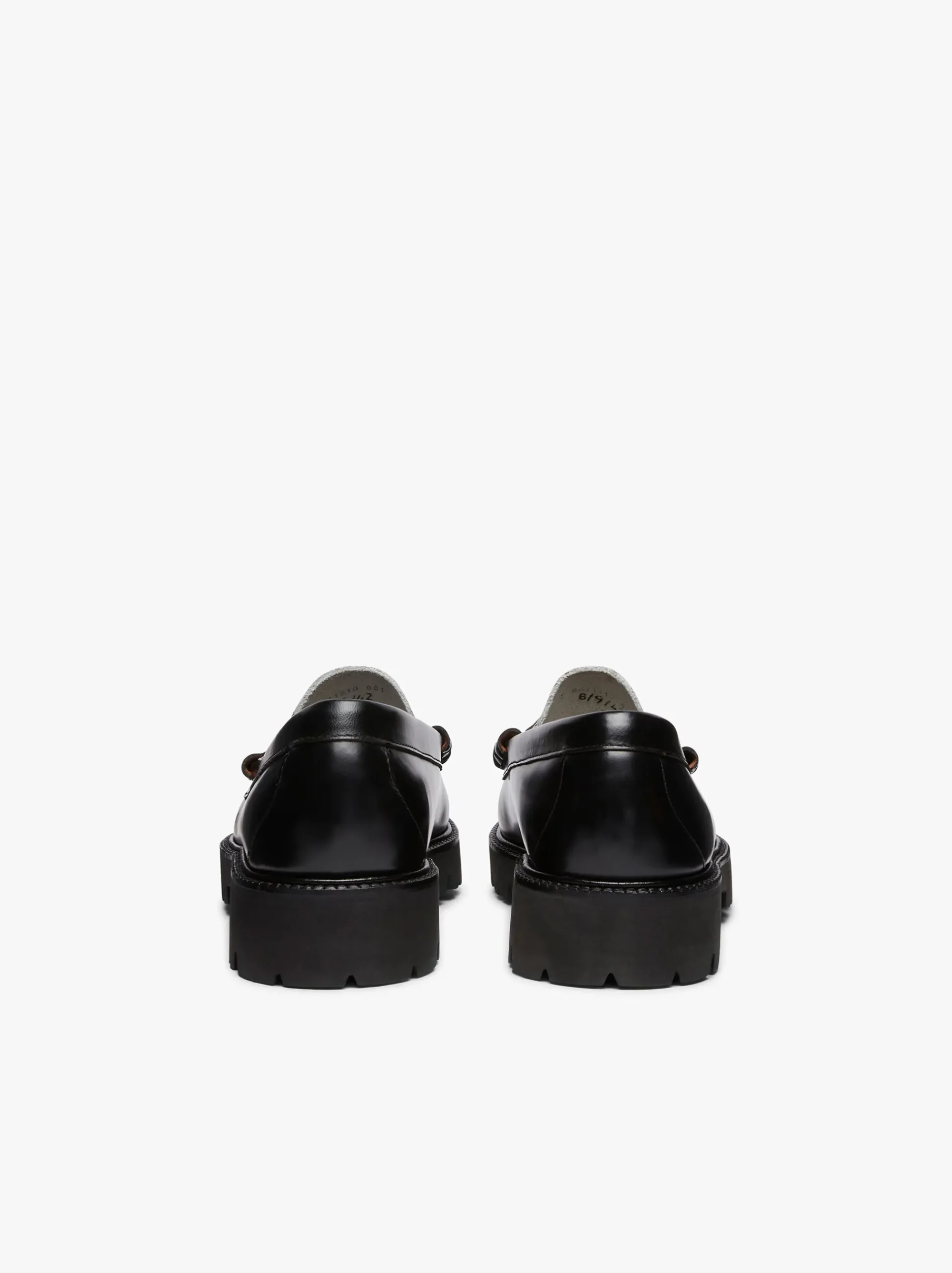 Best G.H.BASS Weejuns Super Lug Larson Penny Loafers Leather Black & White