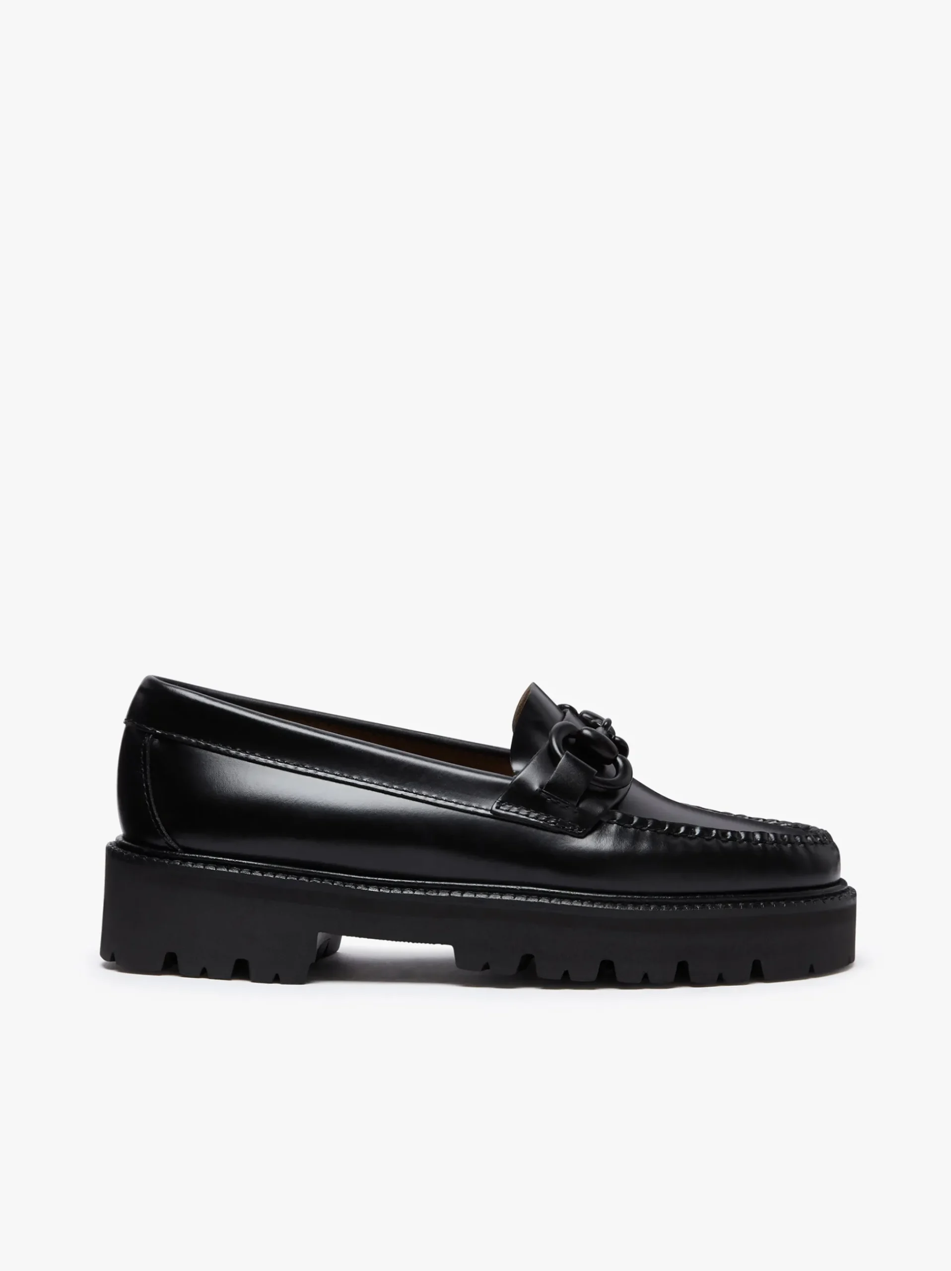 Sale G.H.BASS Weejuns Super Lug Lianna Super Bit Loafers Black Leather