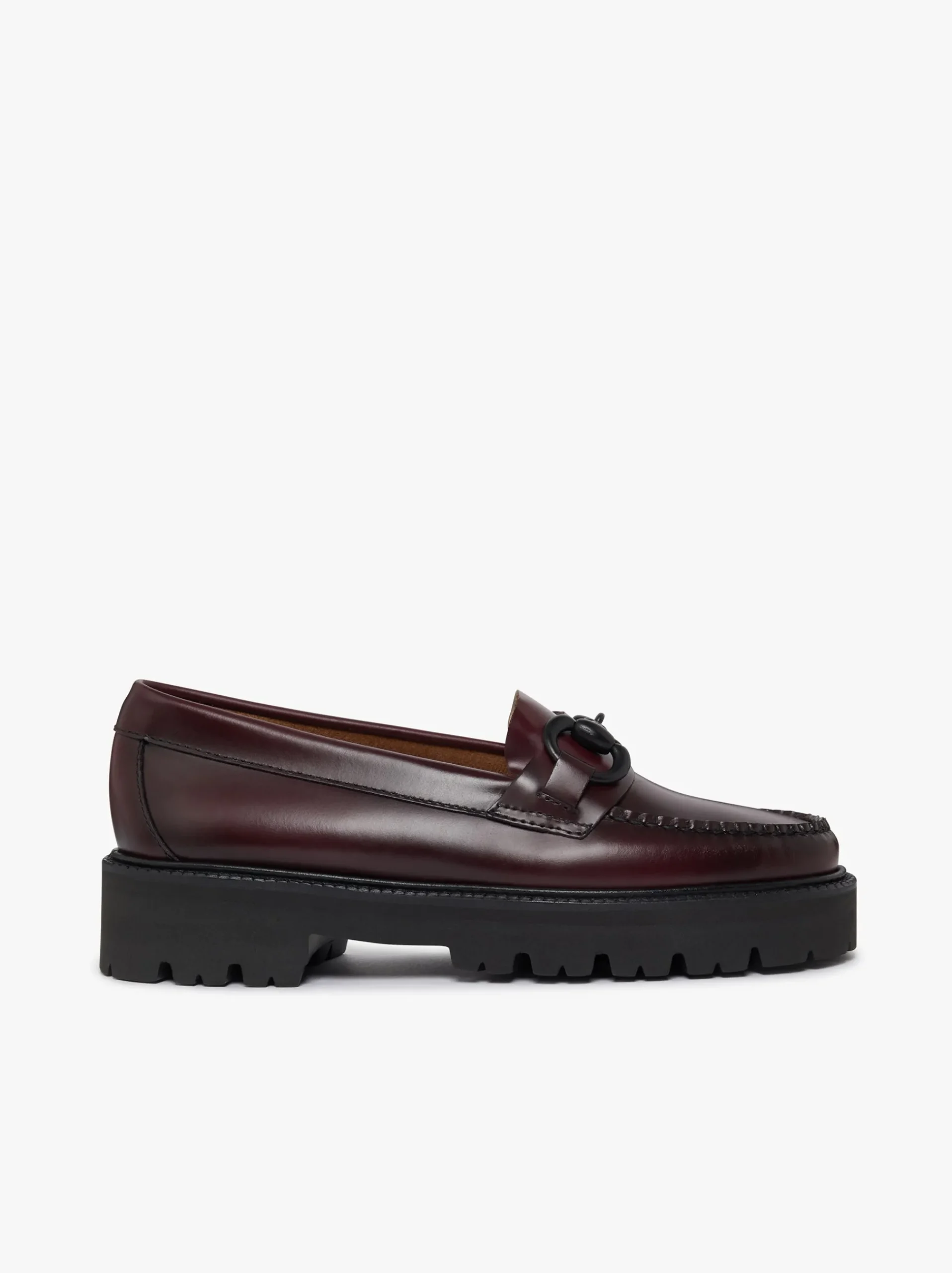 Outlet G.H.BASS Weejuns Super Lug Lianna Super Bit Loafers Leather Wine