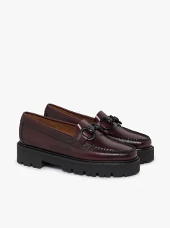 Outlet G.H.BASS Weejuns Super Lug Lianna Super Bit Loafers Leather Wine