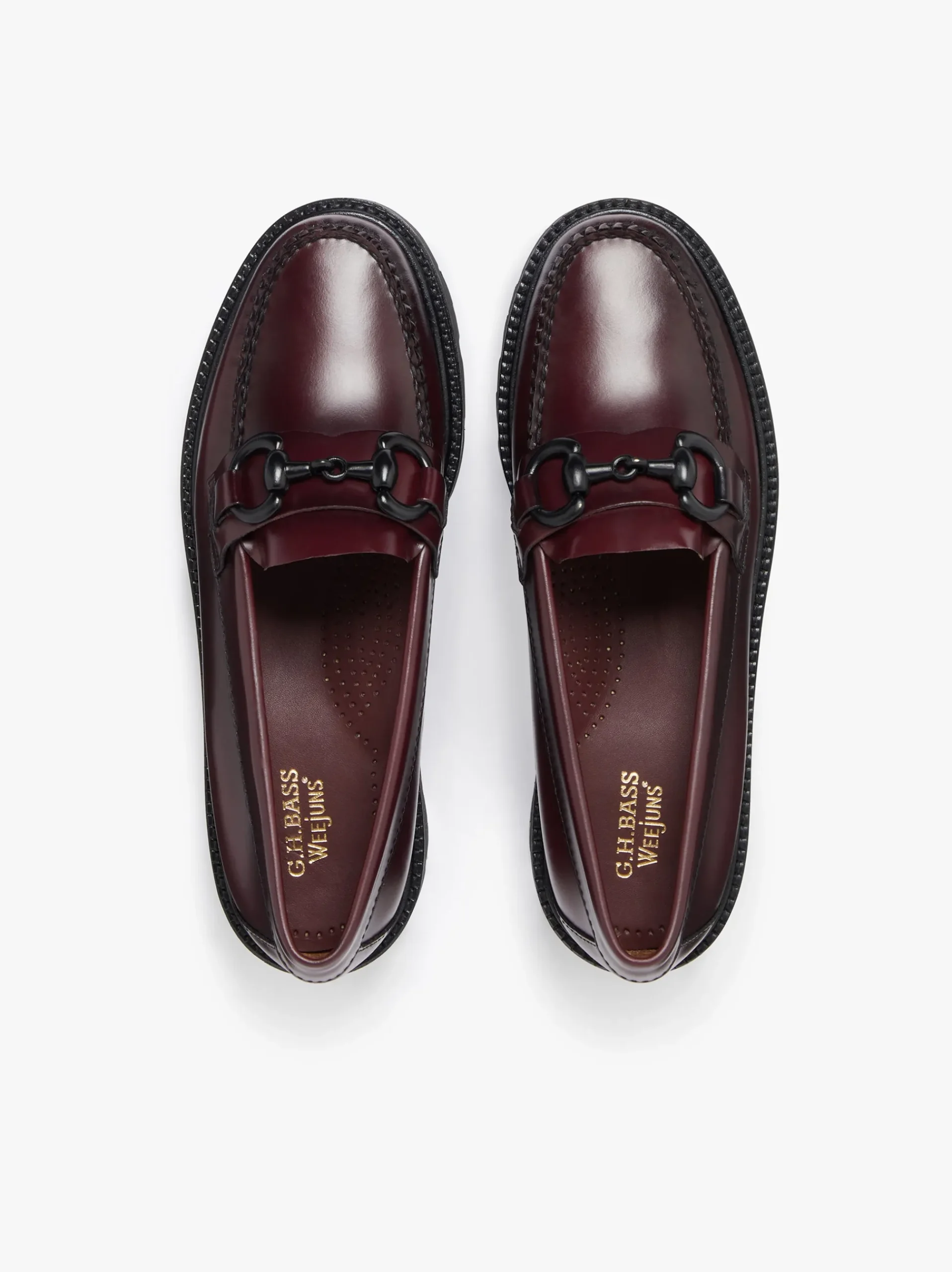 Outlet G.H.BASS Weejuns Super Lug Lianna Super Bit Loafers Leather Wine