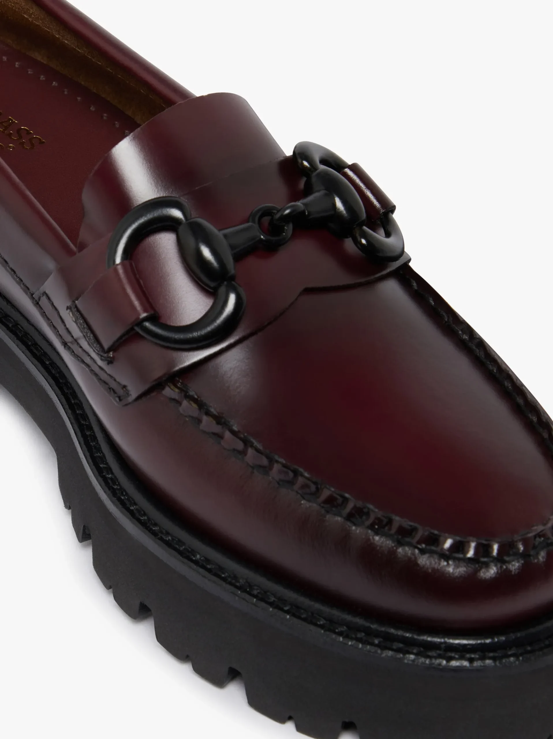 Outlet G.H.BASS Weejuns Super Lug Lianna Super Bit Loafers Leather Wine