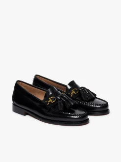 Discount G.H.BASS Weejuns Tetra Tassel Loafers Leather Black