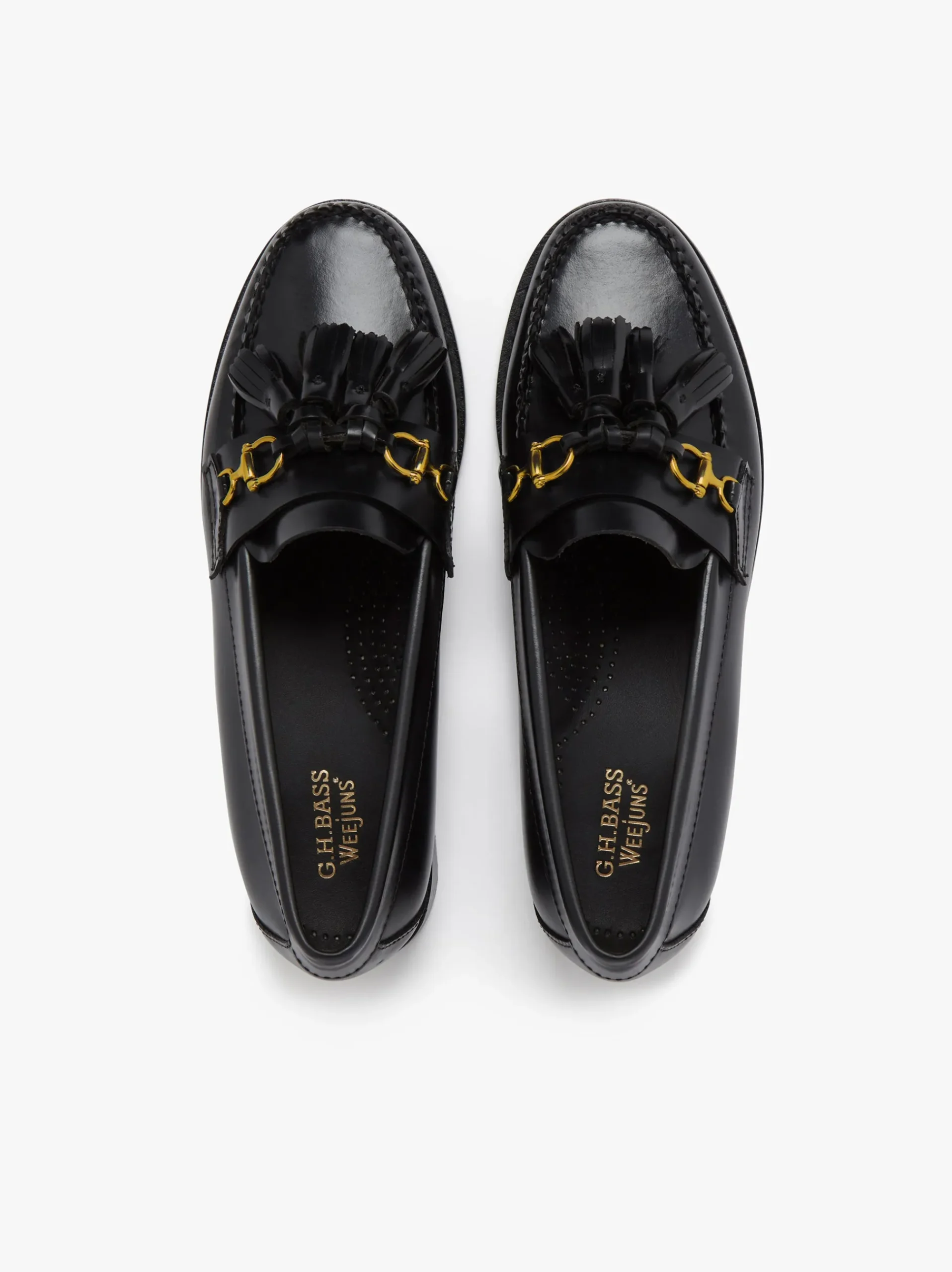 Discount G.H.BASS Weejuns Tetra Tassel Loafers Leather Black