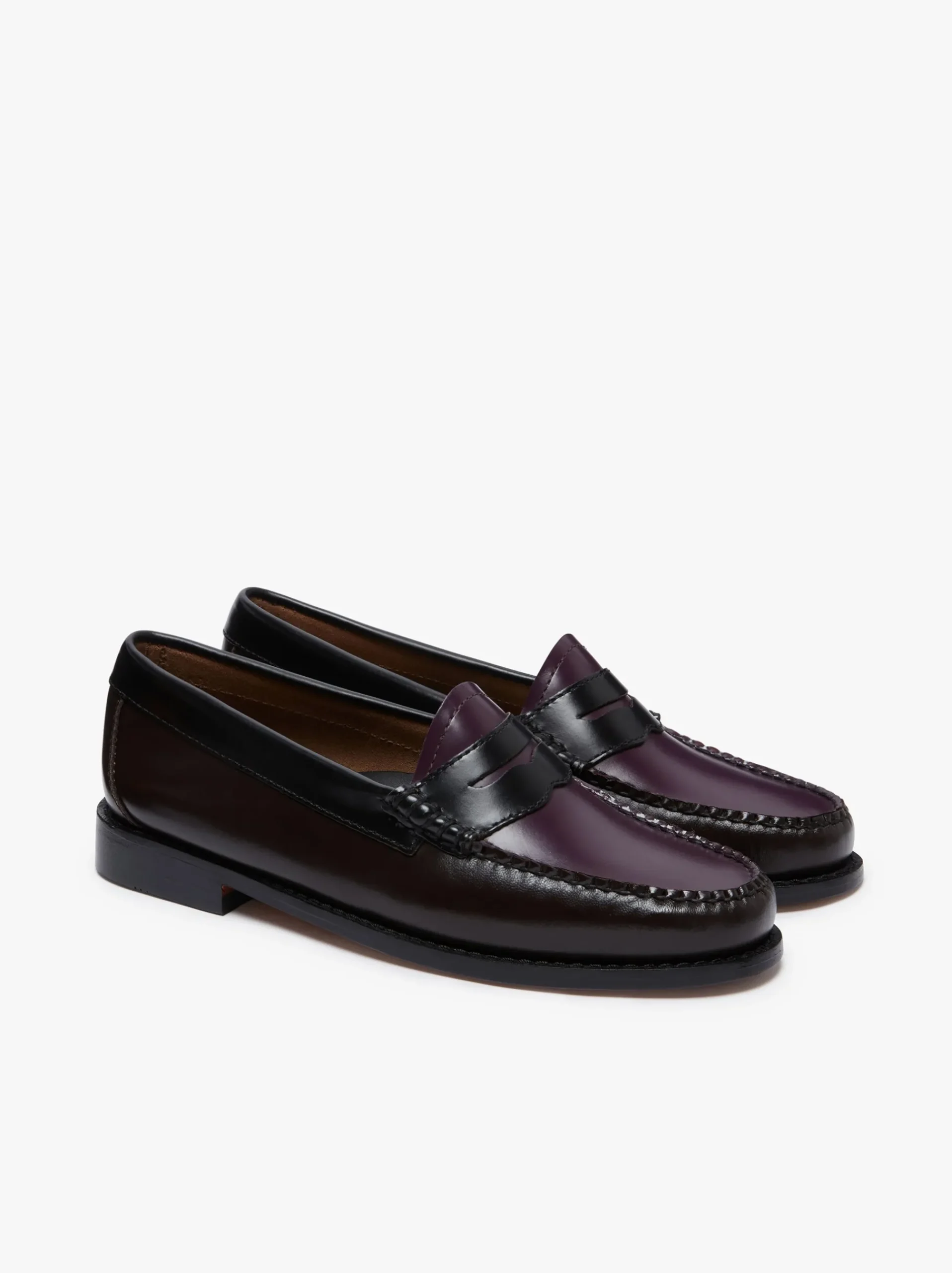Online G.H.BASS Weejuns Tricolour Penny Loafers Dark Brown, Black & Plum Leather