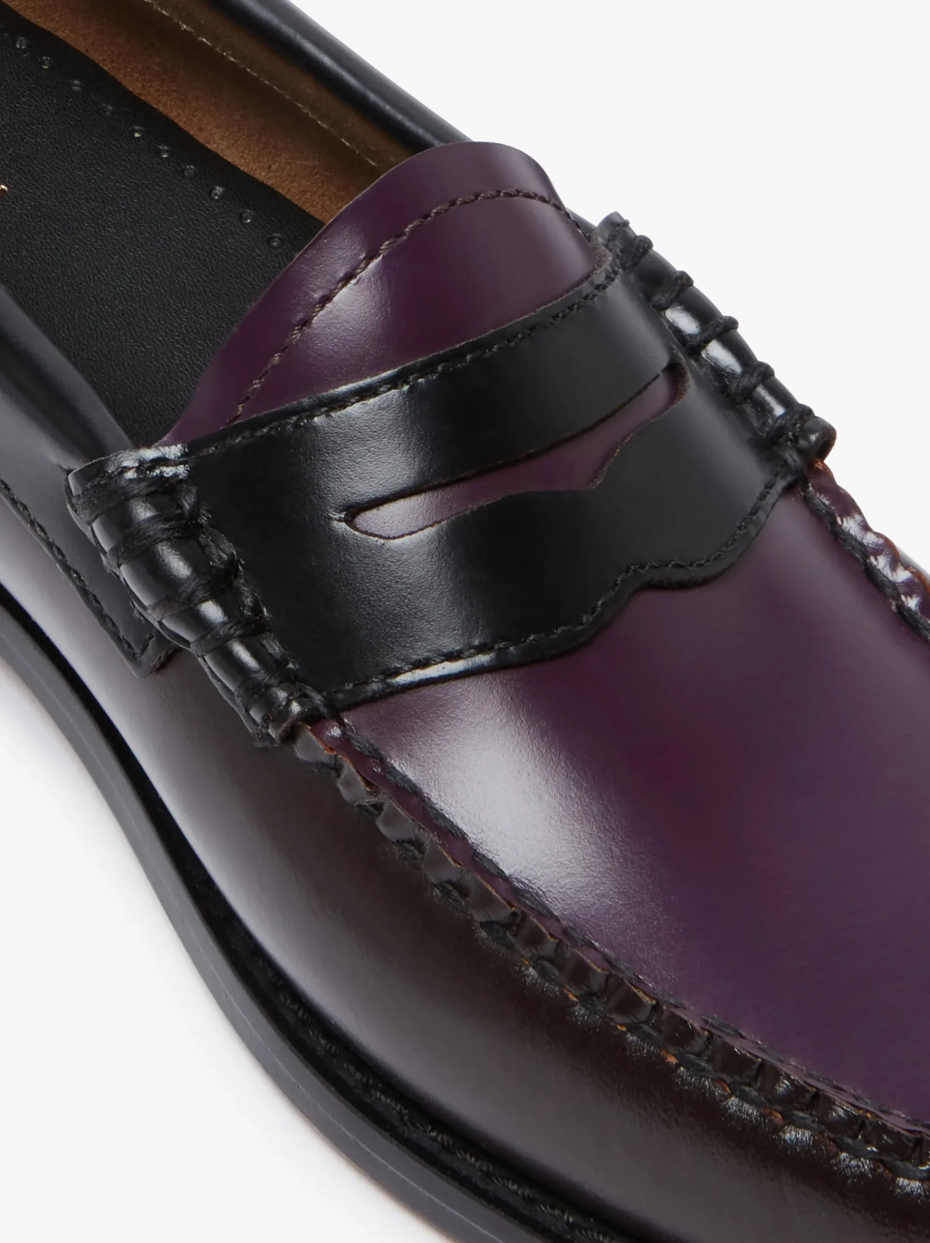 Online G.H.BASS Weejuns Tricolour Penny Loafers Dark Brown, Black & Plum Leather
