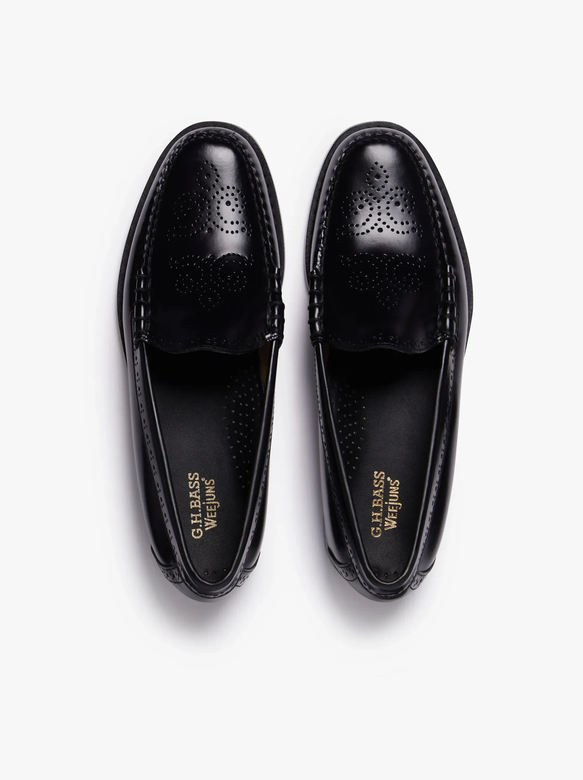 Best G.H.BASS Weejuns Venetian Brogue Loafers Leather Black