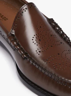 Discount G.H.BASS Weejuns Venetian Brogue Loafers leather Mid Brown