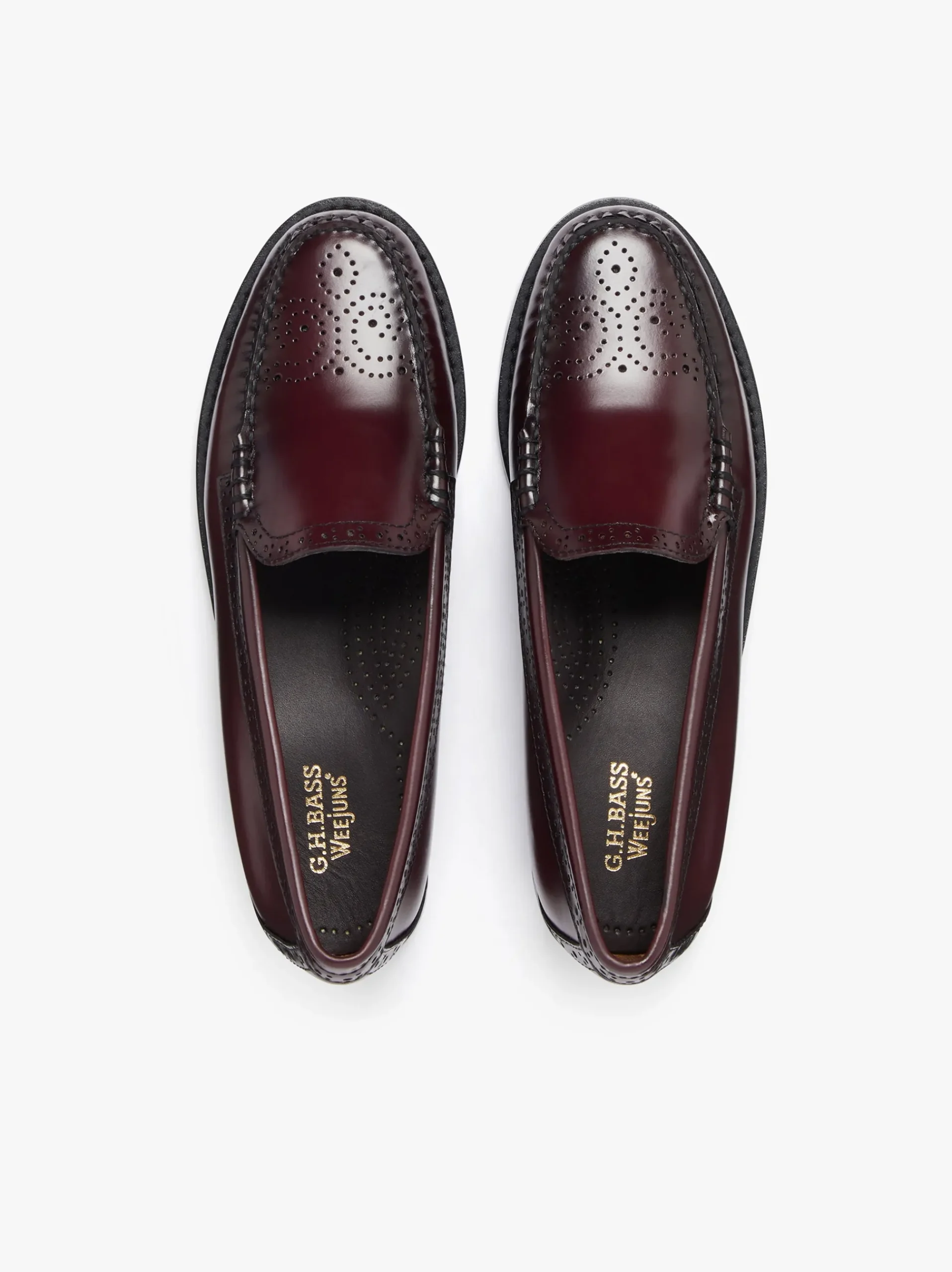 Best G.H.BASS Weejuns Venetian Brogue Loafers Leather Wine