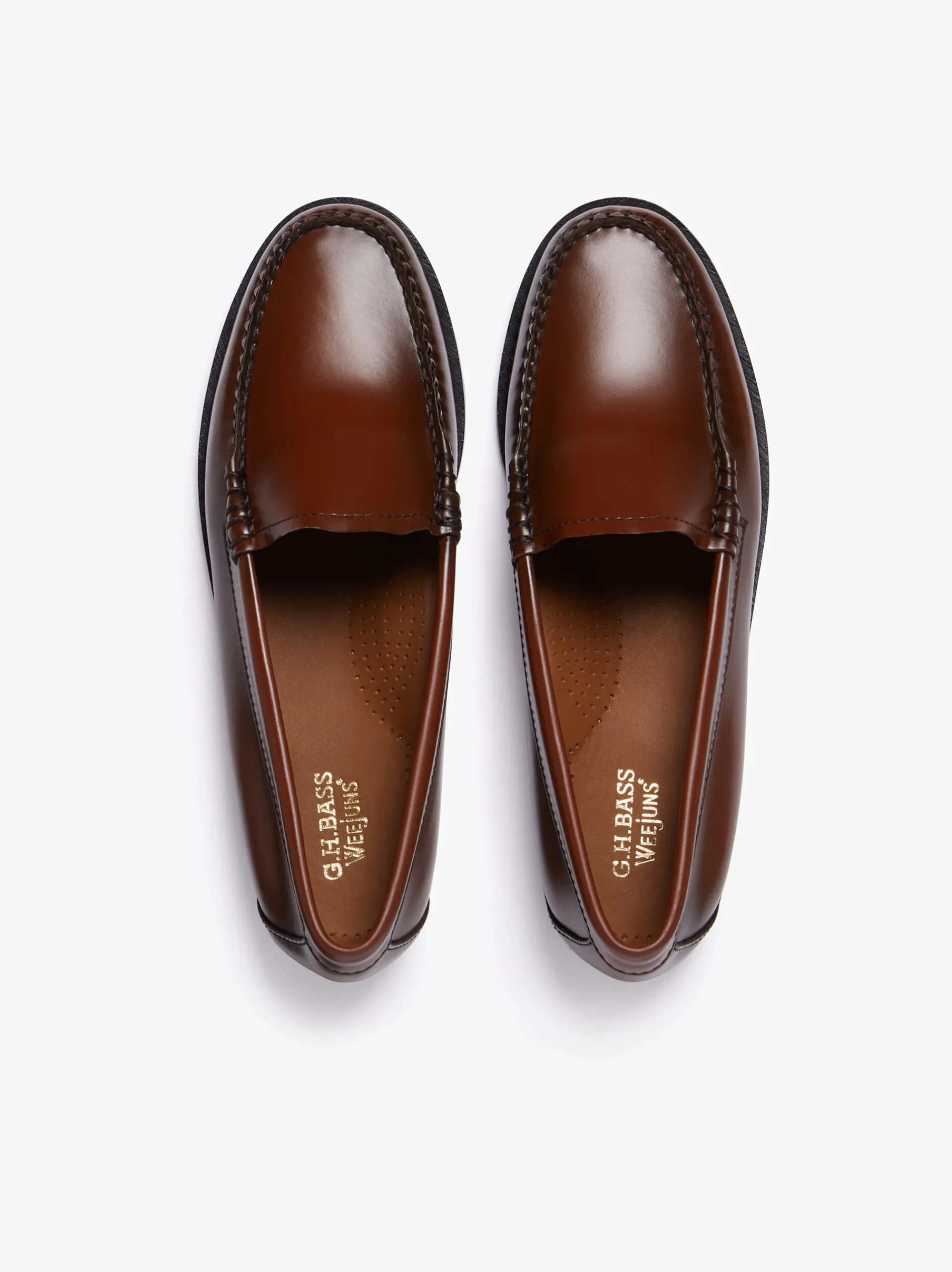 New G.H.BASS Weejuns Venetian Loafers Cognac Leather