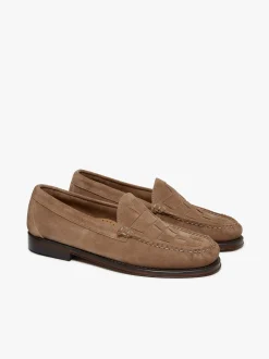 New G.H.BASS Weejuns Venetian Weave Loafers suede with leather sole Earth
