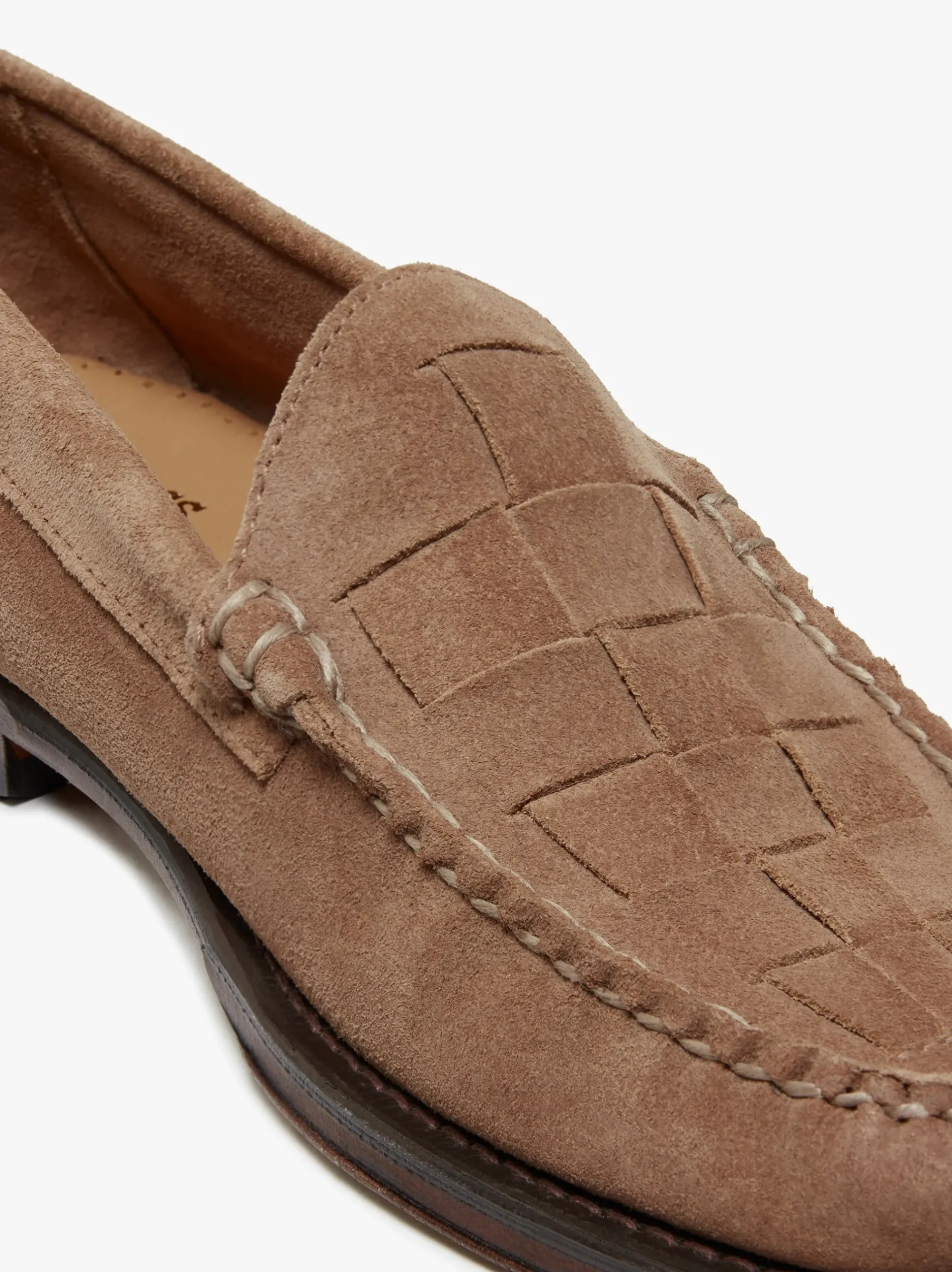 New G.H.BASS Weejuns Venetian Weave Loafers suede with leather sole Earth